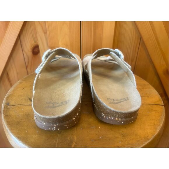 DANSKO White Slide Leather Sandals Vibram Cork Sole Size EU 37 US 6.5-7 - Picture 4 of 8